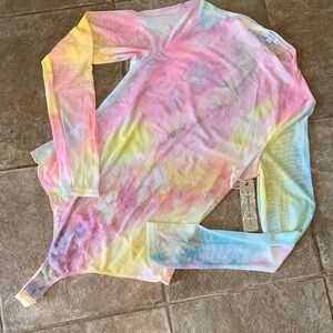 BNWT iris Pastel Tie-Dye Mesh Top in Pink, Yellow, Blue